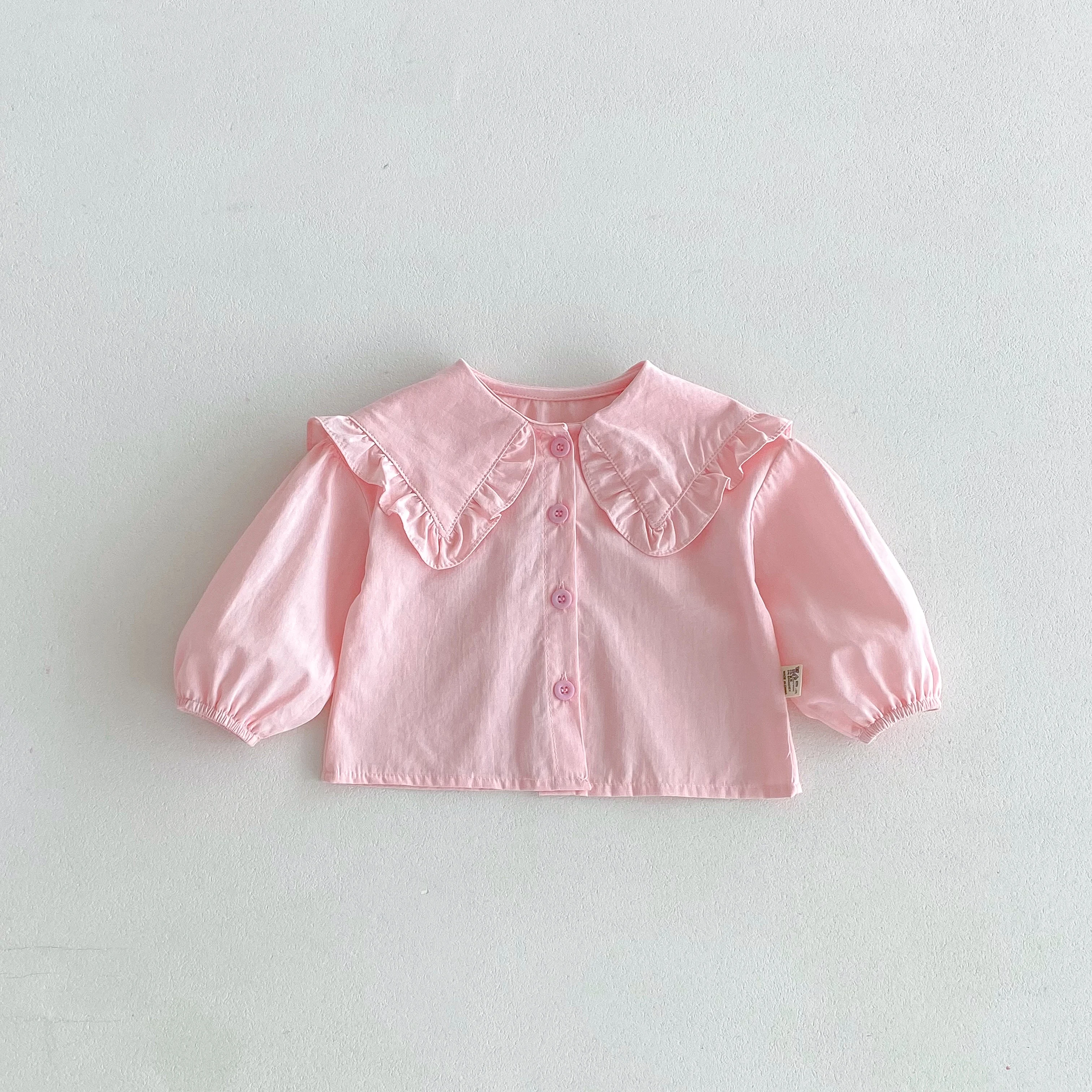 New Stylish and Fashionable Spring and Autumn Baby Shirt for Infants and Toddlers, Long-Sleeved Shirt with a Large Lapel