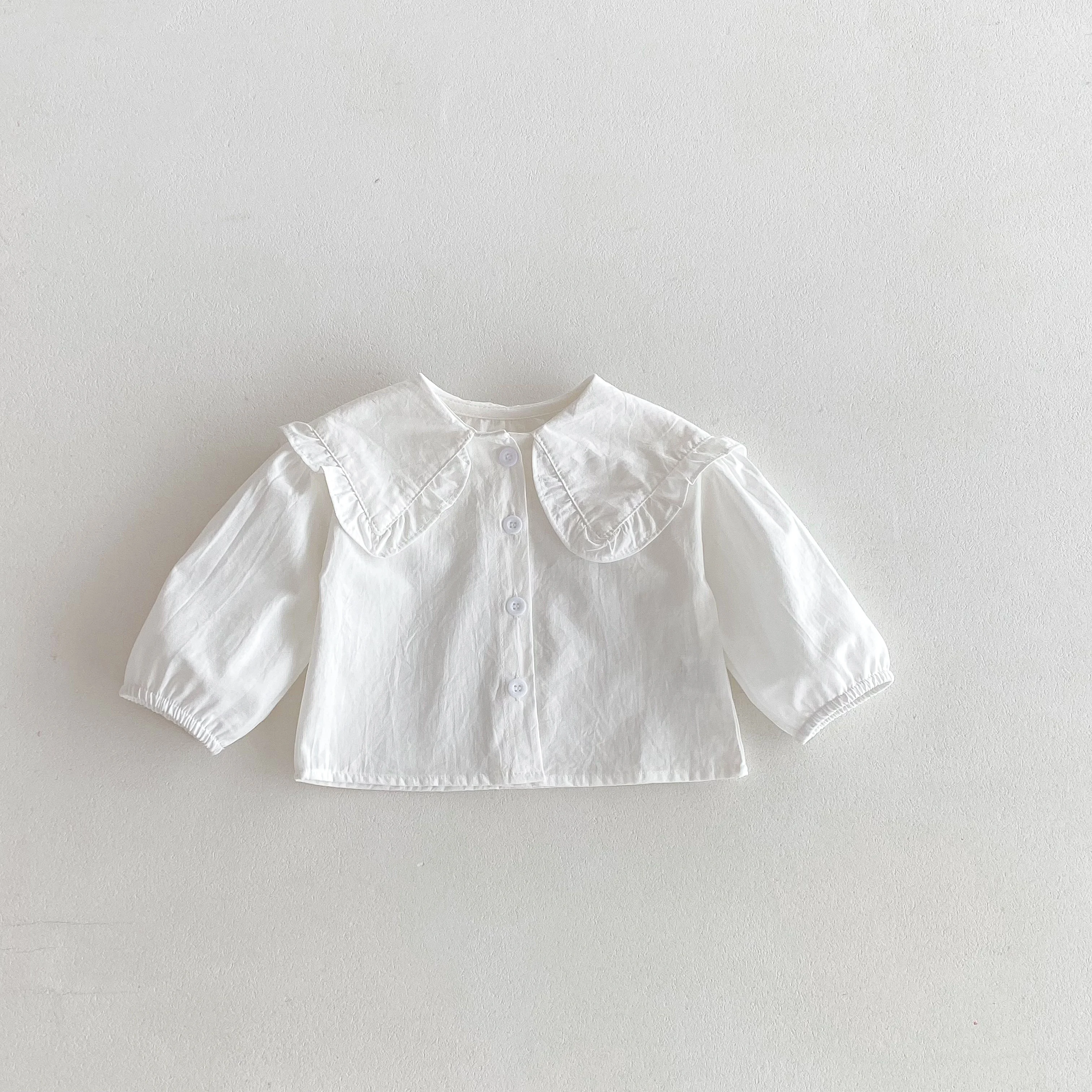 New Stylish and Fashionable Spring and Autumn Baby Shirt for Infants and Toddlers, Long-Sleeved Shirt with a Large Lapel
