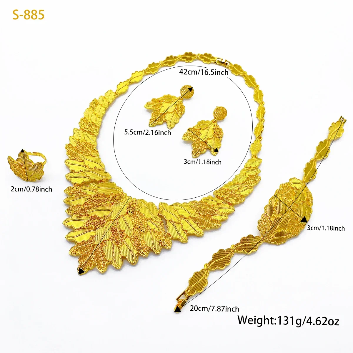 Large Round Pendant 24K Gold Plated Jewelry Set for Women Necklace Earrings Bracelet Ring African Bridal Wedding Party Gifts