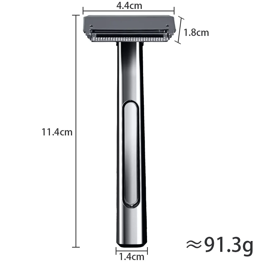 Twin Blade Safety Razor Old-Fashioned Metal Half Guard Blade Design for Men's Body Shaving Safety Razor Includes Matching Stand