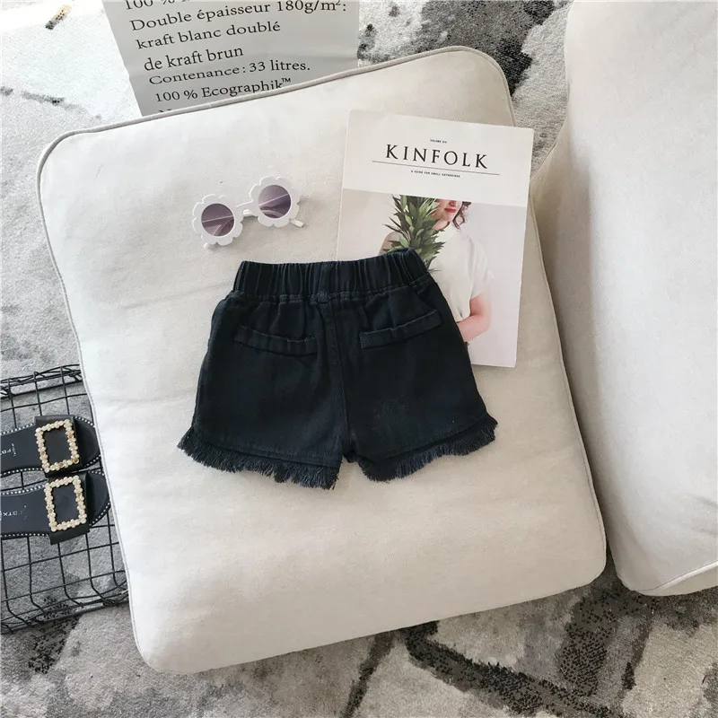 Girls Denim Shorts 2026 Summer 1-7Y Kids Short Jeans Solid Color Fashion Comfotable Clothing with Korean Style Pants
