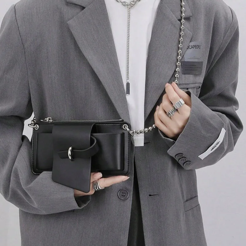 Bead Chain Women's PU Mobile Phone Crossbody Bag For Daily Commute Office Work Solid Color Shoulder Bag Lady Purses