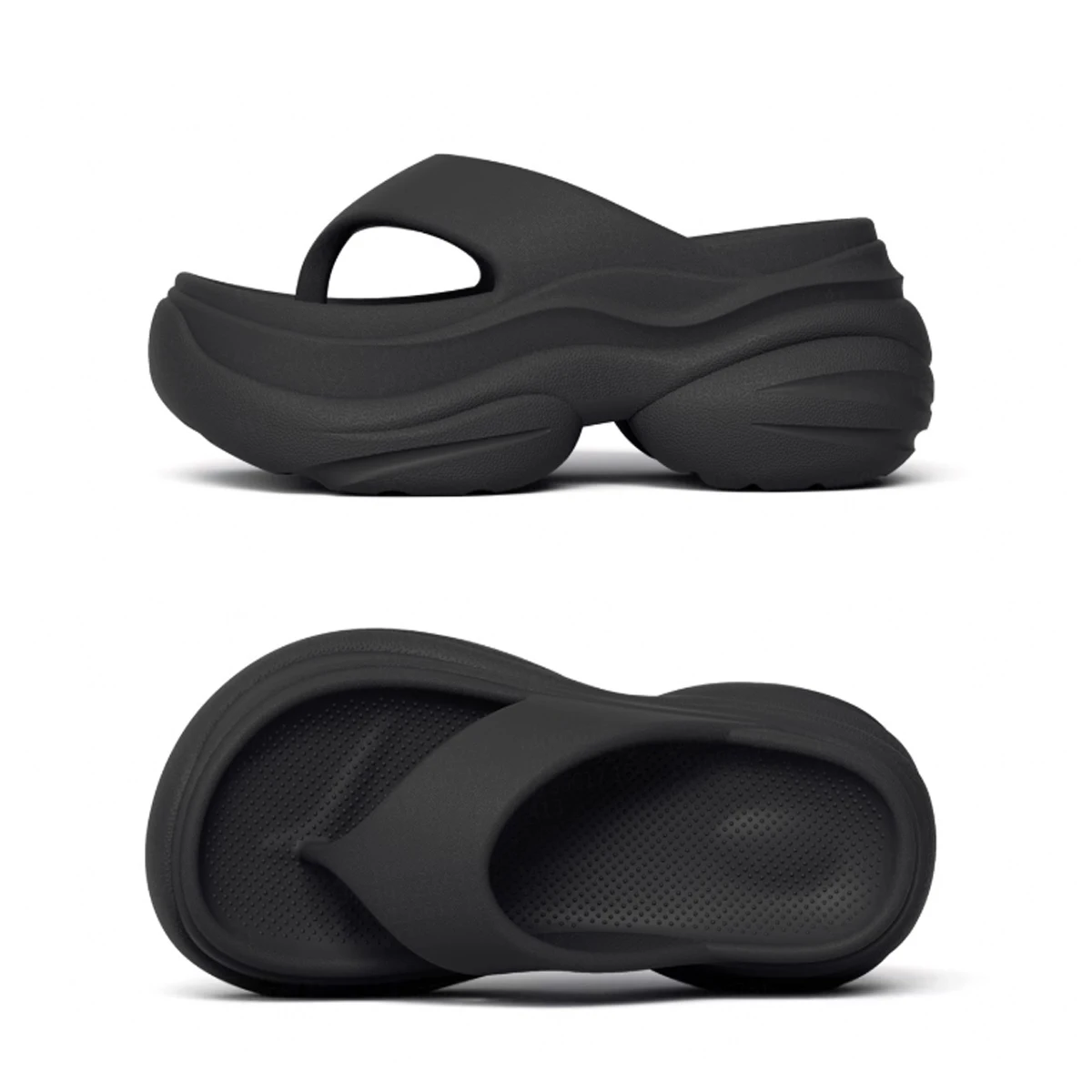 Women's Clip Toe Platform Flip Flops Summer Lightweight Soft Sole EVA Slippers for Women Thick Sole Non Slip Beach Shoes Slides