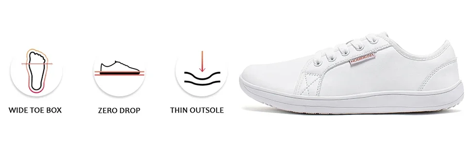 HOBIBEAR Minimalist Wide Toe Shoes Unisex Barefoot Zero Drop Sneakers Casual Artificial Leather Fashion Shoes