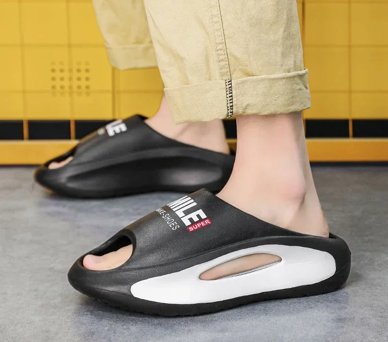 High quality new Slippers Men Women Eva Soft Bottom Slippers Thick Bottom Comfortable Shock-absorbing Lightweight Beach Shoes