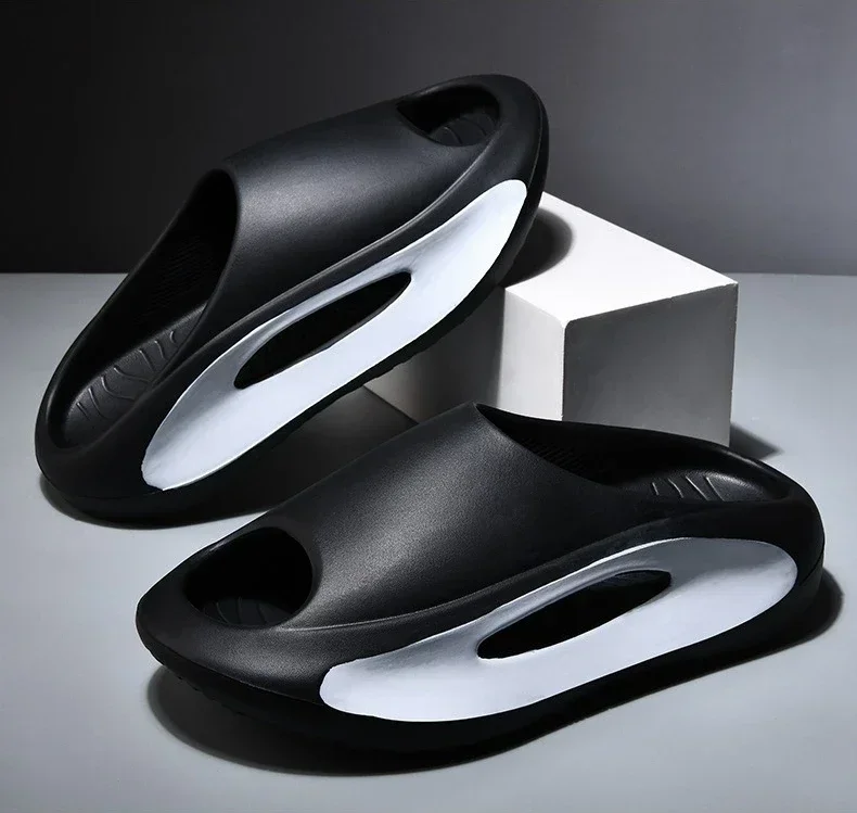 High quality new Slippers Men Women Eva Soft Bottom Slippers Thick Bottom Comfortable Shock-absorbing Lightweight Beach Shoes