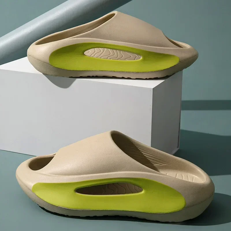 High quality new Slippers Men Women Eva Soft Bottom Slippers Thick Bottom Comfortable Shock-absorbing Lightweight Beach Shoes