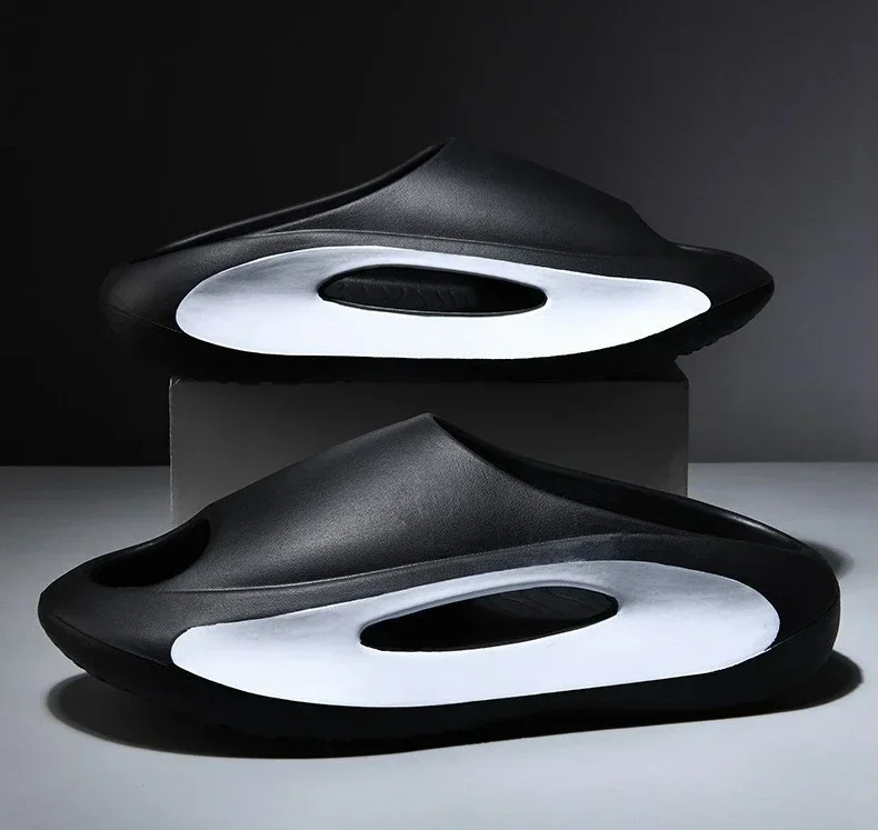 High quality new Slippers Men Women Eva Soft Bottom Slippers Thick Bottom Comfortable Shock-absorbing Lightweight Beach Shoes