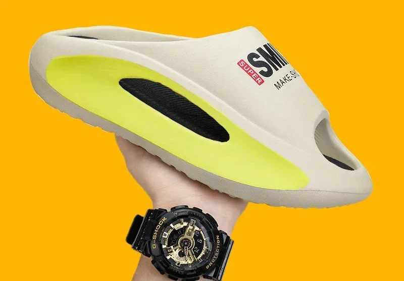 High quality new Slippers Men Women Eva Soft Bottom Slippers Thick Bottom Comfortable Shock-absorbing Lightweight Beach Shoes