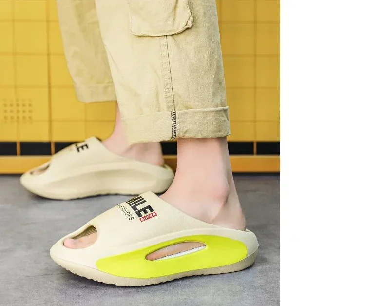 High quality new Slippers Men Women Eva Soft Bottom Slippers Thick Bottom Comfortable Shock-absorbing Lightweight Beach Shoes