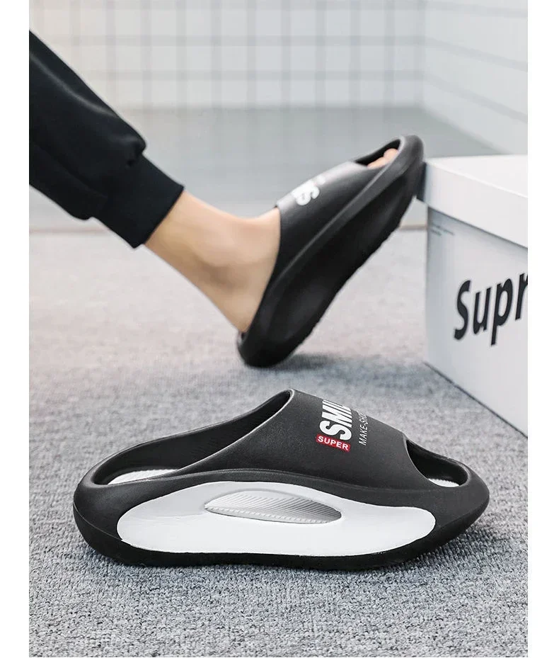 High quality new Slippers Men Women Eva Soft Bottom Slippers Thick Bottom Comfortable Shock-absorbing Lightweight Beach Shoes
