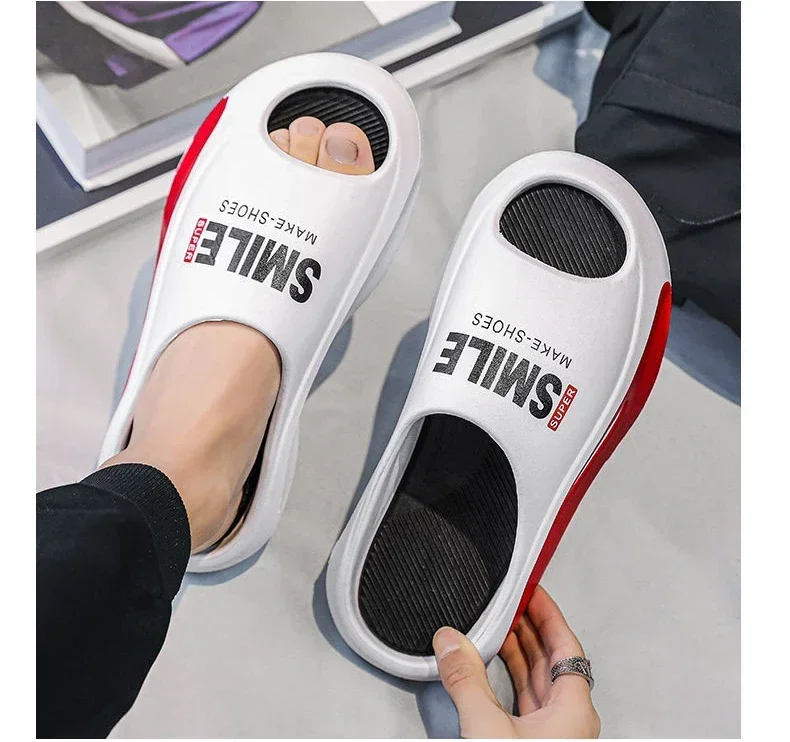 High quality new Slippers Men Women Eva Soft Bottom Slippers Thick Bottom Comfortable Shock-absorbing Lightweight Beach Shoes
