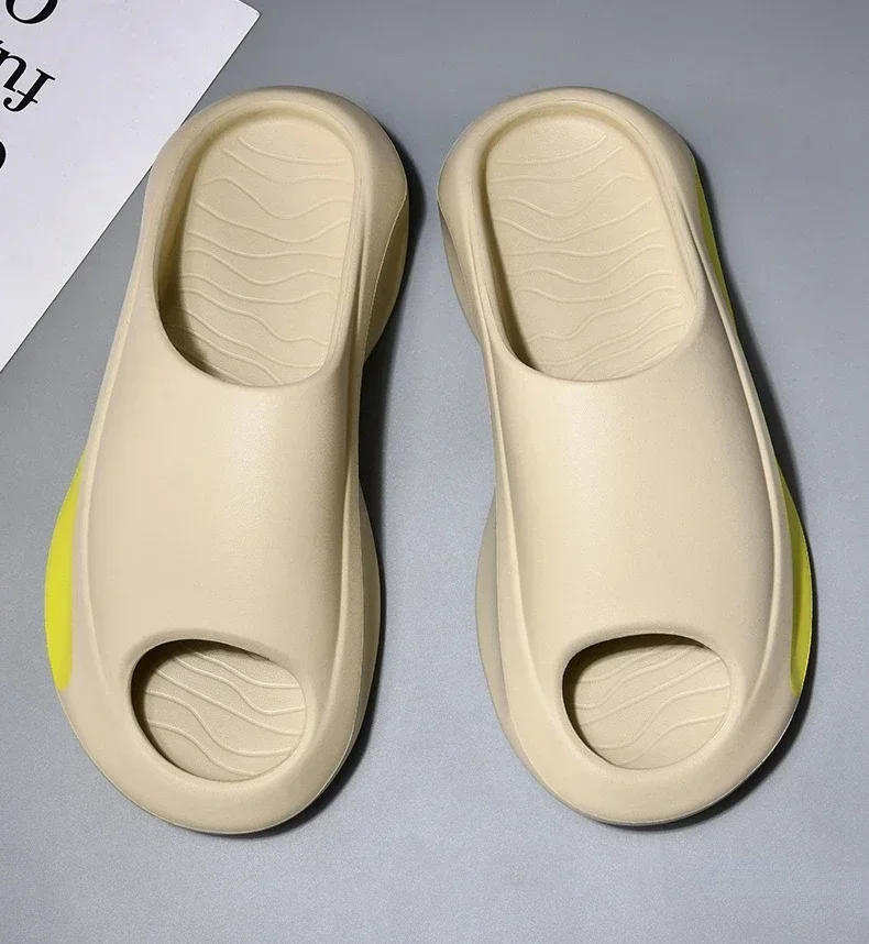 High quality new Slippers Men Women Eva Soft Bottom Slippers Thick Bottom Comfortable Shock-absorbing Lightweight Beach Shoes