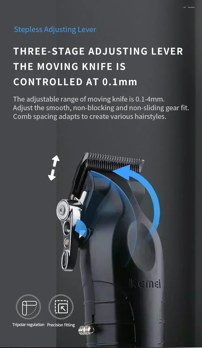 Kemei Hair Clipper Kit KM-2296 KM-2299 KM-1102 Men's Electric Hair Trimmer Machine Professional Hair Cutting Machine for Men