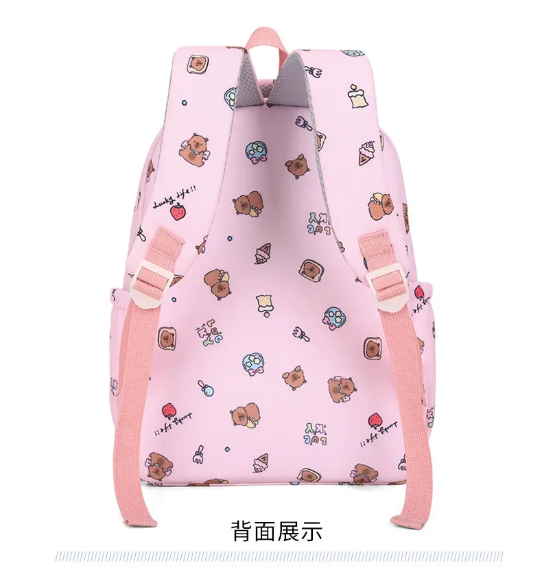 Capybara Colorful Backpack 3Pcs/Set for Women Casual School Bags with Lunch Bag Girl Boy Student Teenager Rucksack