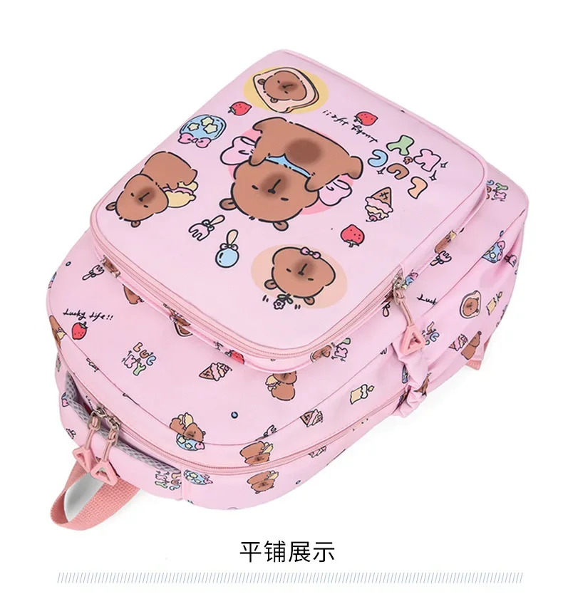 Capybara Colorful Backpack 3Pcs/Set for Women Casual School Bags with Lunch Bag Girl Boy Student Teenager Rucksack