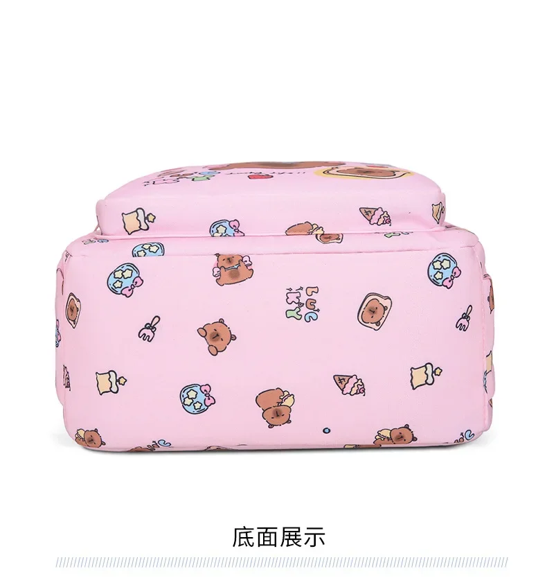 Capybara Colorful Backpack 3Pcs/Set for Women Casual School Bags with Lunch Bag Girl Boy Student Teenager Rucksack