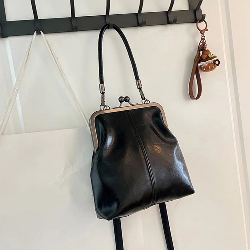 Vintage Style Women Handbag Brown Versatile Designer Shoulder Bag PU Leather Ladys Shell Purses Crossbody Bags