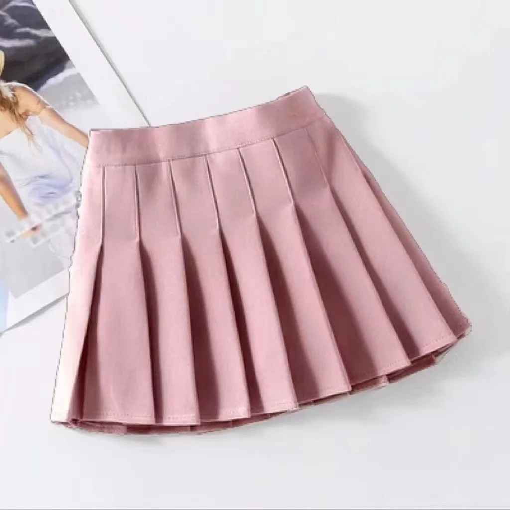 1pcs Spring Summer Girls Pleated Skirt Students Elastic A-line Skirt Kids College Style JK Skirts Childrens Fashion Short Skirts