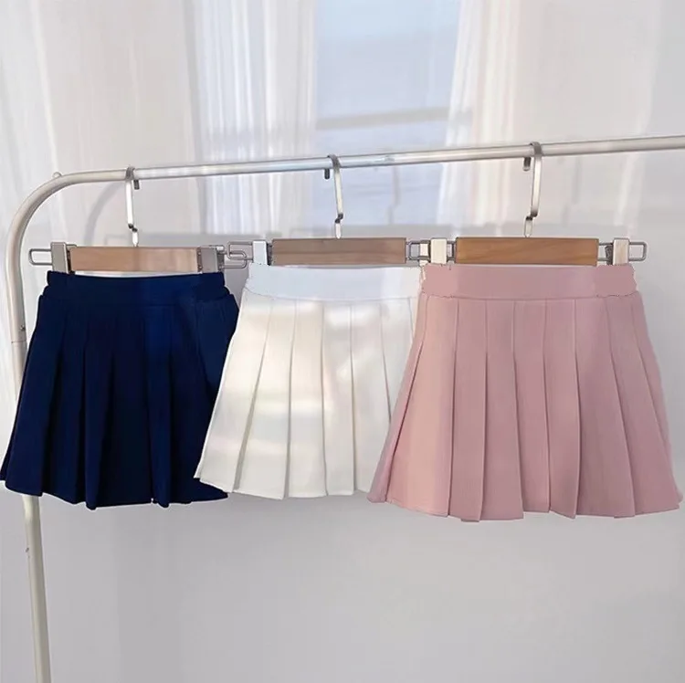 1pcs Spring Summer Girls Pleated Skirt Students Elastic A-line Skirt Kids College Style JK Skirts Childrens Fashion Short Skirts
