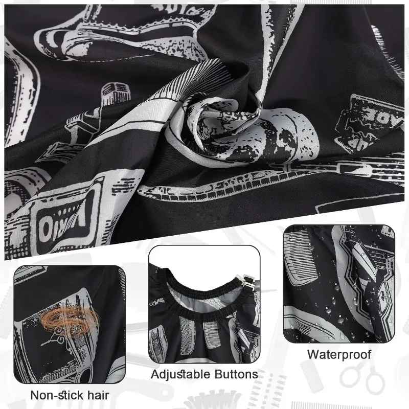 WANMEI Hair Cutting Barber Cape Set with Neck Duster Brush Barber Brush Professional Barber Accessories Salon Cleaning Supplies