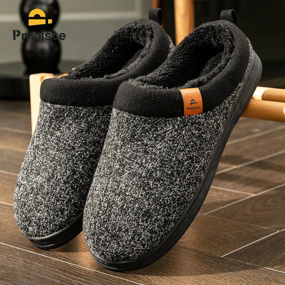 Warm slippers men TPR Sole Memory Foam Patchwork Cushion Soft Comfortable Non Slip Living Room Shoes High Quality