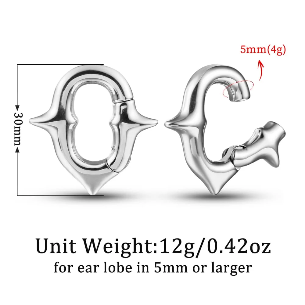 Casvort 2PCS 316L Stainless Steel Cool Chain Ear Weights Hangers Expander Piercing Women Man Body Earrings Fashion Jewelry Gift