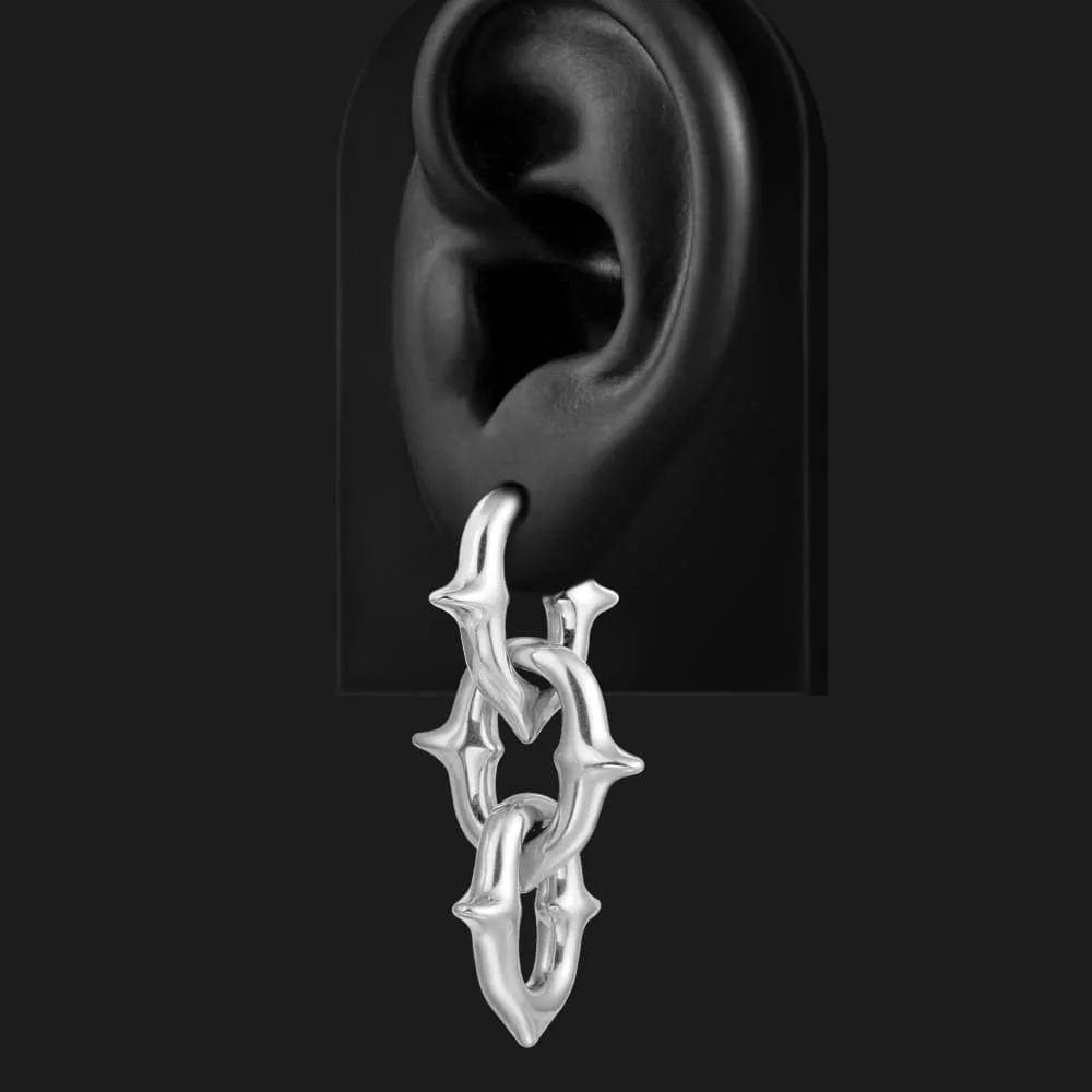 Casvort 2PCS 316L Stainless Steel Cool Chain Ear Weights Hangers Expander Piercing Women Man Body Earrings Fashion Jewelry Gift