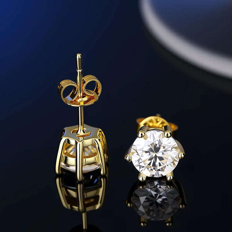 GRA Certificate 100% Moissanite Earrings for Women Pass Diamond Testing Pen Ear Studs 925 Sterling Silver Fine Jewelry