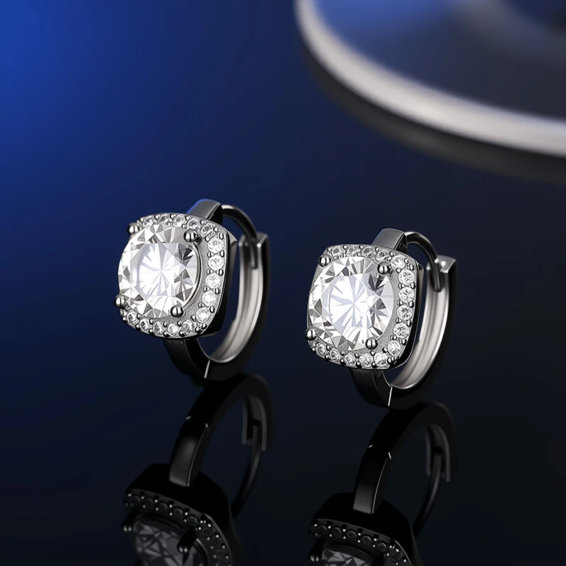 GRA Certificate 100% Moissanite Earrings for Women Pass Diamond Testing Pen Ear Studs 925 Sterling Silver Fine Jewelry
