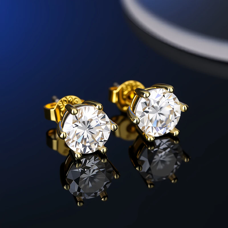 GRA Certificate 100% Moissanite Earrings for Women Pass Diamond Testing Pen Ear Studs 925 Sterling Silver Fine Jewelry