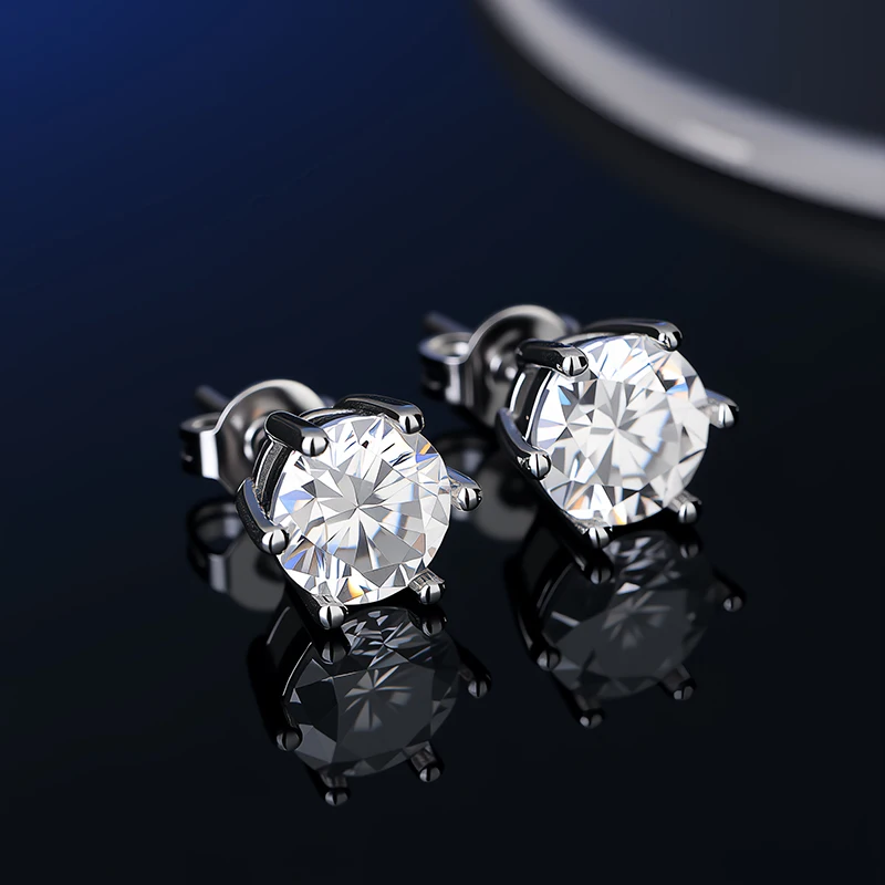 GRA Certificate 100% Moissanite Earrings for Women Pass Diamond Testing Pen Ear Studs 925 Sterling Silver Fine Jewelry