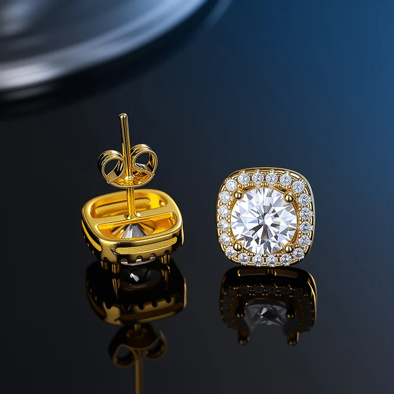 GRA Certificate 100% Moissanite Earrings for Women Pass Diamond Testing Pen Ear Studs 925 Sterling Silver Fine Jewelry