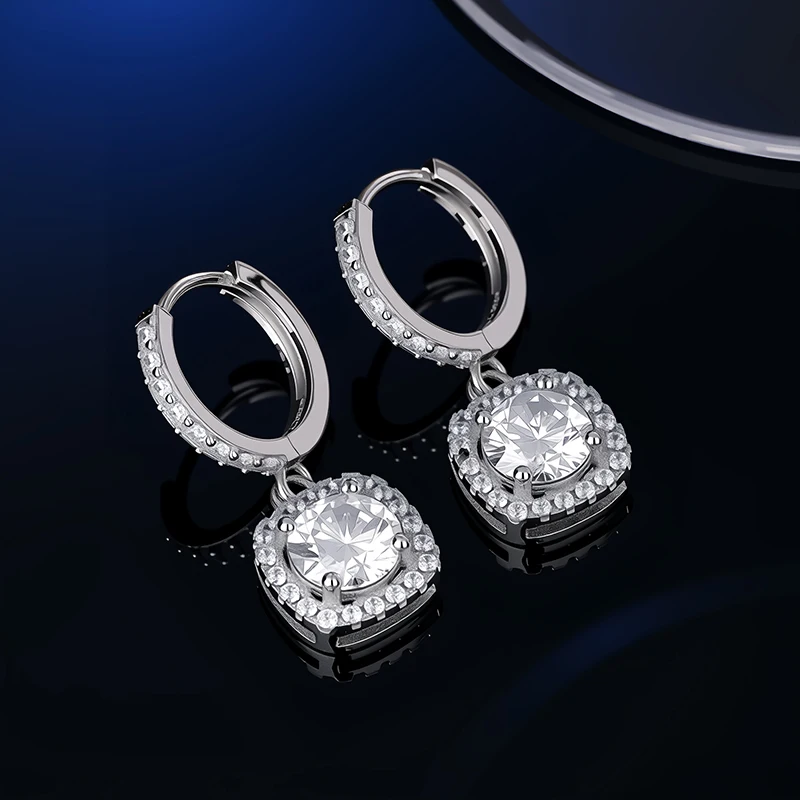 GRA Certificate 100% Moissanite Earrings for Women Pass Diamond Testing Pen Ear Studs 925 Sterling Silver Fine Jewelry