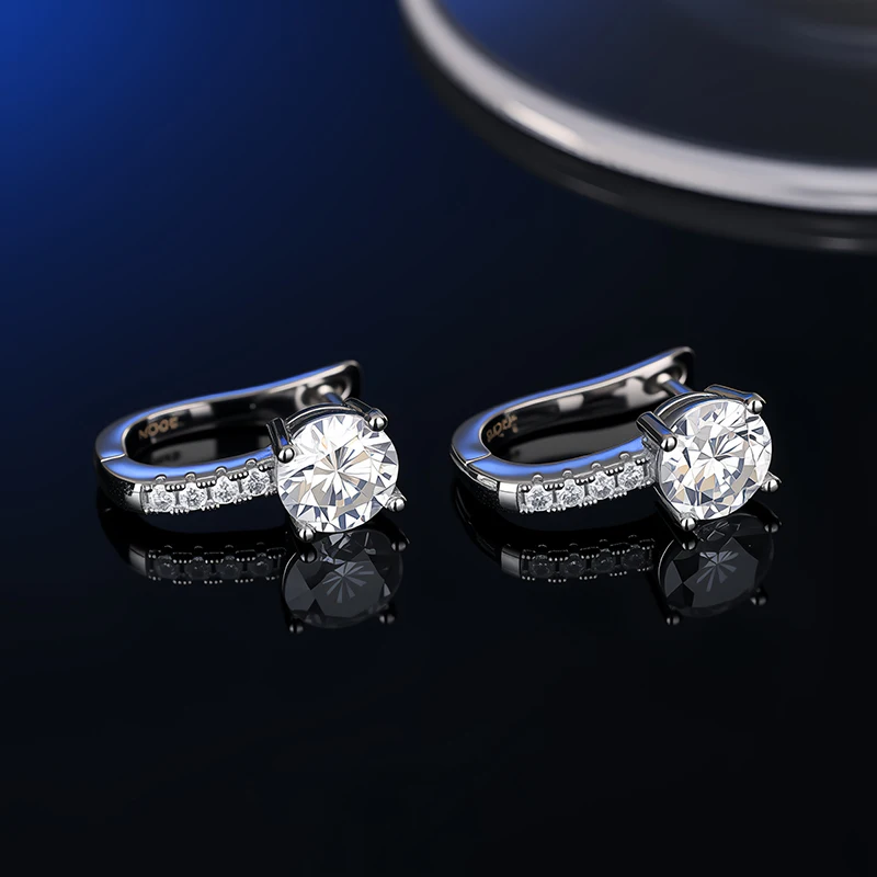 GRA Certificate 100% Moissanite Earrings for Women Pass Diamond Testing Pen Ear Studs 925 Sterling Silver Fine Jewelry