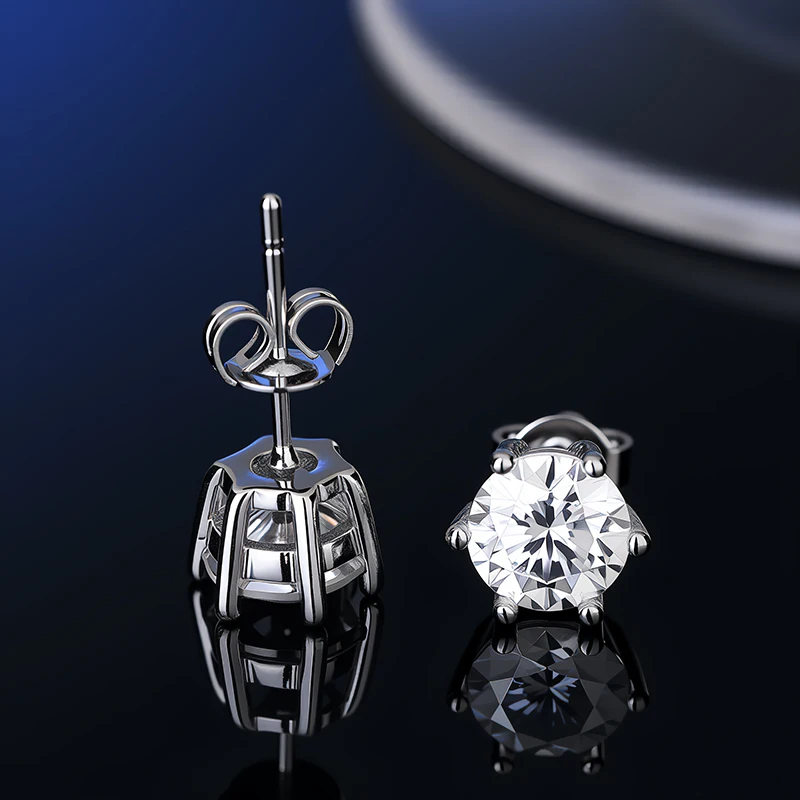 GRA Certificate 100% Moissanite Earrings for Women Pass Diamond Testing Pen Ear Studs 925 Sterling Silver Fine Jewelry