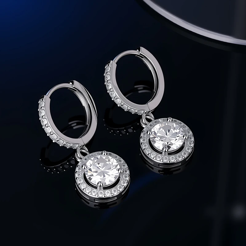 GRA Certificate 100% Moissanite Earrings for Women Pass Diamond Testing Pen Ear Studs 925 Sterling Silver Fine Jewelry