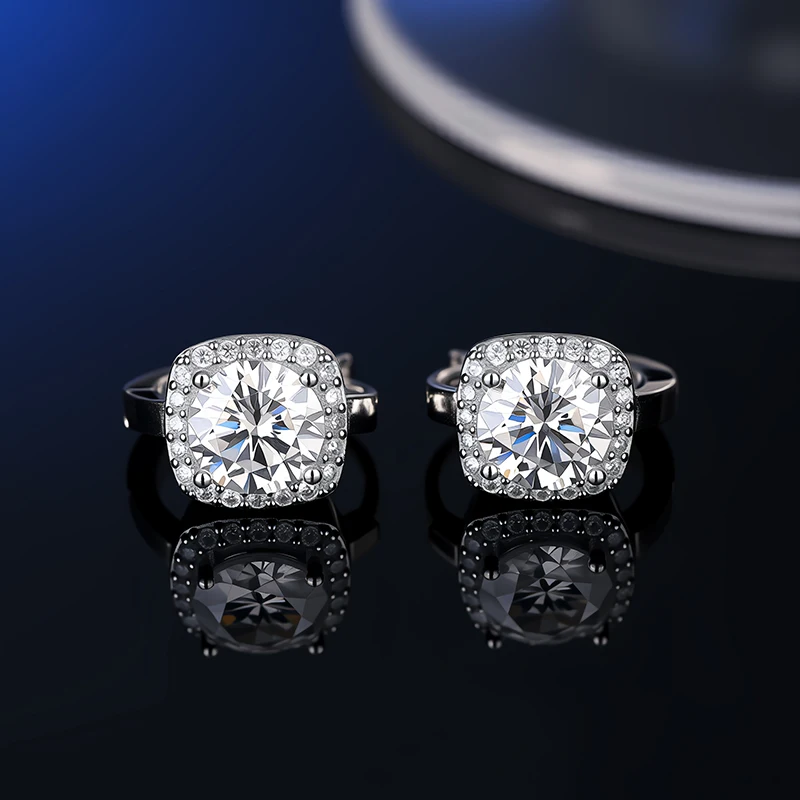 GRA Certificate 100% Moissanite Earrings for Women Pass Diamond Testing Pen Ear Studs 925 Sterling Silver Fine Jewelry