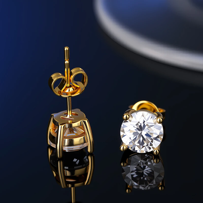 GRA Certificate 100% Moissanite Earrings for Women Pass Diamond Testing Pen Ear Studs 925 Sterling Silver Fine Jewelry