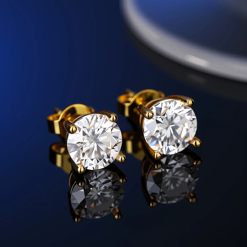 GRA Certificate 100% Moissanite Earrings for Women Pass Diamond Testing Pen Ear Studs 925 Sterling Silver Fine Jewelry