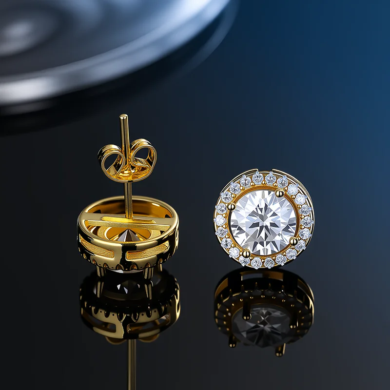 GRA Certificate 100% Moissanite Earrings for Women Pass Diamond Testing Pen Ear Studs 925 Sterling Silver Fine Jewelry
