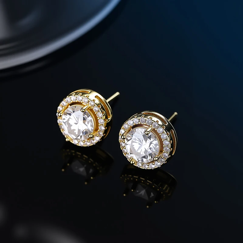 GRA Certificate 100% Moissanite Earrings for Women Pass Diamond Testing Pen Ear Studs 925 Sterling Silver Fine Jewelry