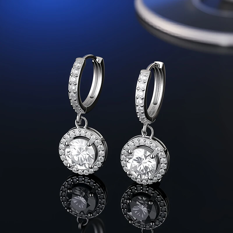 GRA Certificate 100% Moissanite Earrings for Women Pass Diamond Testing Pen Ear Studs 925 Sterling Silver Fine Jewelry