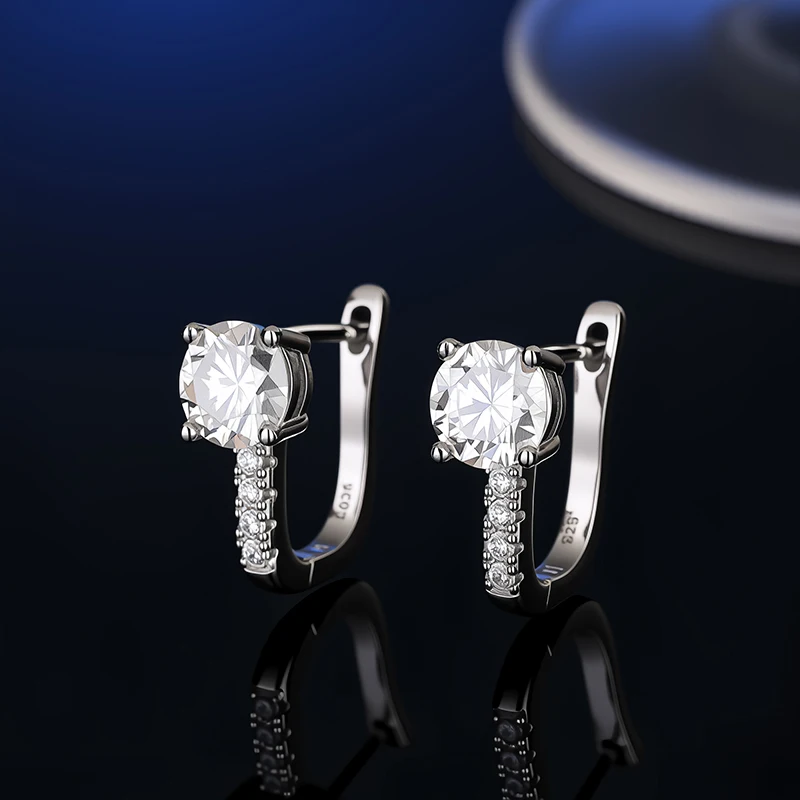 GRA Certificate 100% Moissanite Earrings for Women Pass Diamond Testing Pen Ear Studs 925 Sterling Silver Fine Jewelry