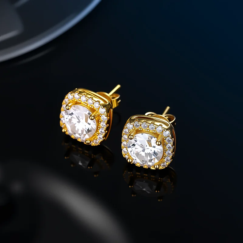 GRA Certificate 100% Moissanite Earrings for Women Pass Diamond Testing Pen Ear Studs 925 Sterling Silver Fine Jewelry