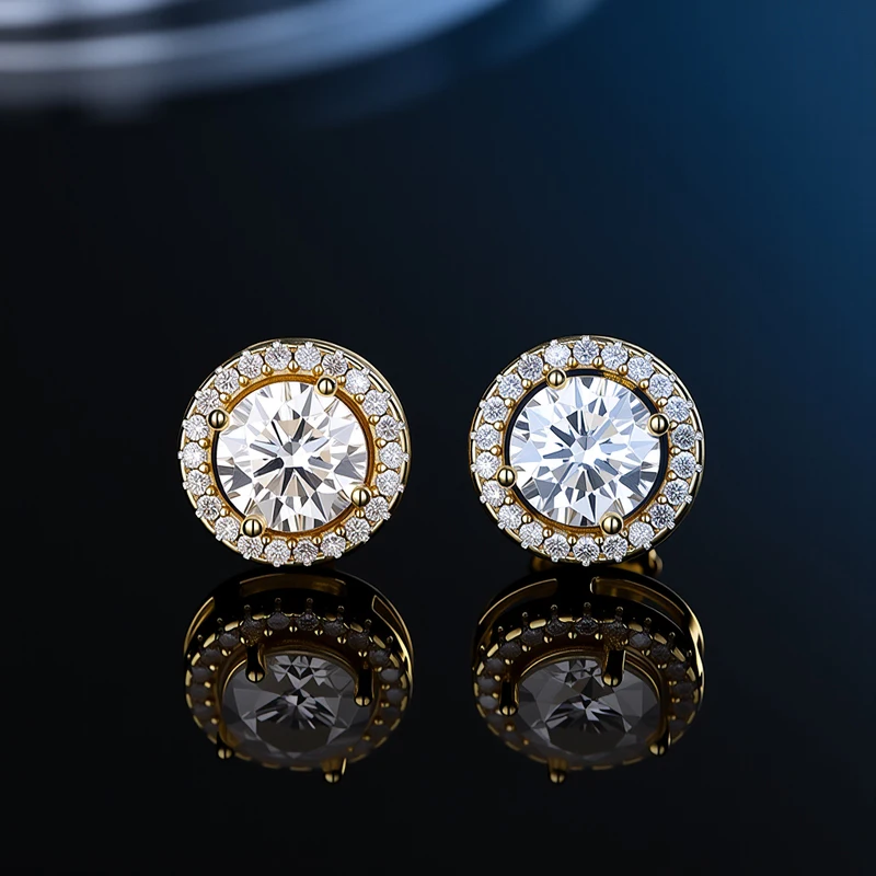 GRA Certificate 100% Moissanite Earrings for Women Pass Diamond Testing Pen Ear Studs 925 Sterling Silver Fine Jewelry