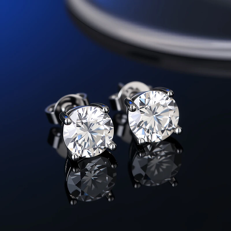 GRA Certificate 100% Moissanite Earrings for Women Pass Diamond Testing Pen Ear Studs 925 Sterling Silver Fine Jewelry