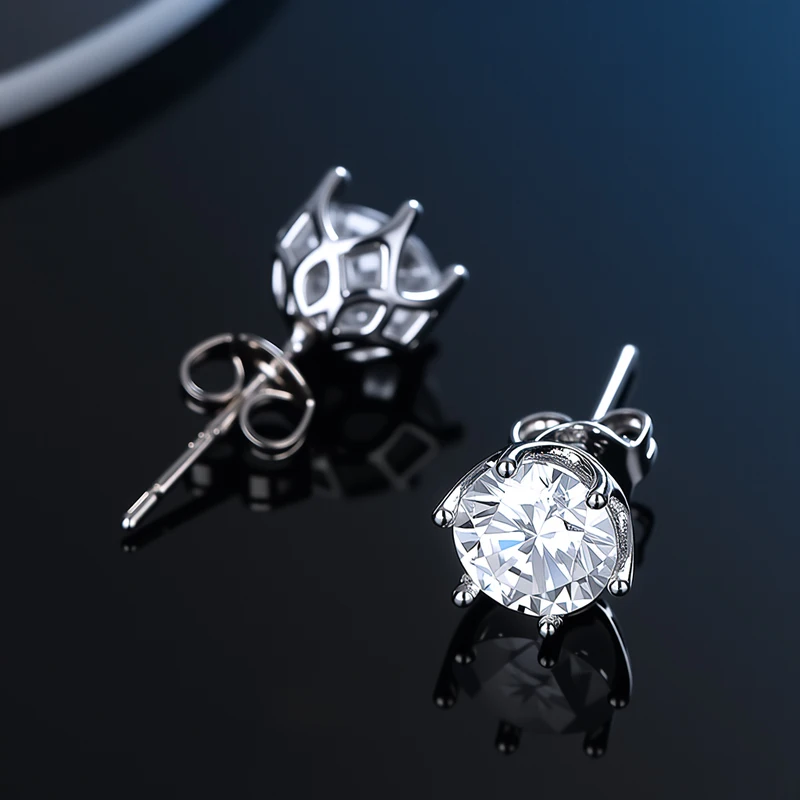 GRA Certificate 100% Moissanite Earrings for Women Pass Diamond Testing Pen Ear Studs 925 Sterling Silver Fine Jewelry
