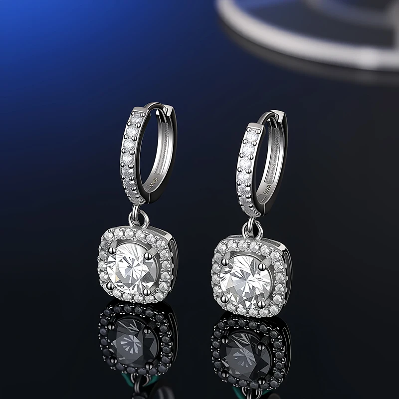 GRA Certificate 100% Moissanite Earrings for Women Pass Diamond Testing Pen Ear Studs 925 Sterling Silver Fine Jewelry