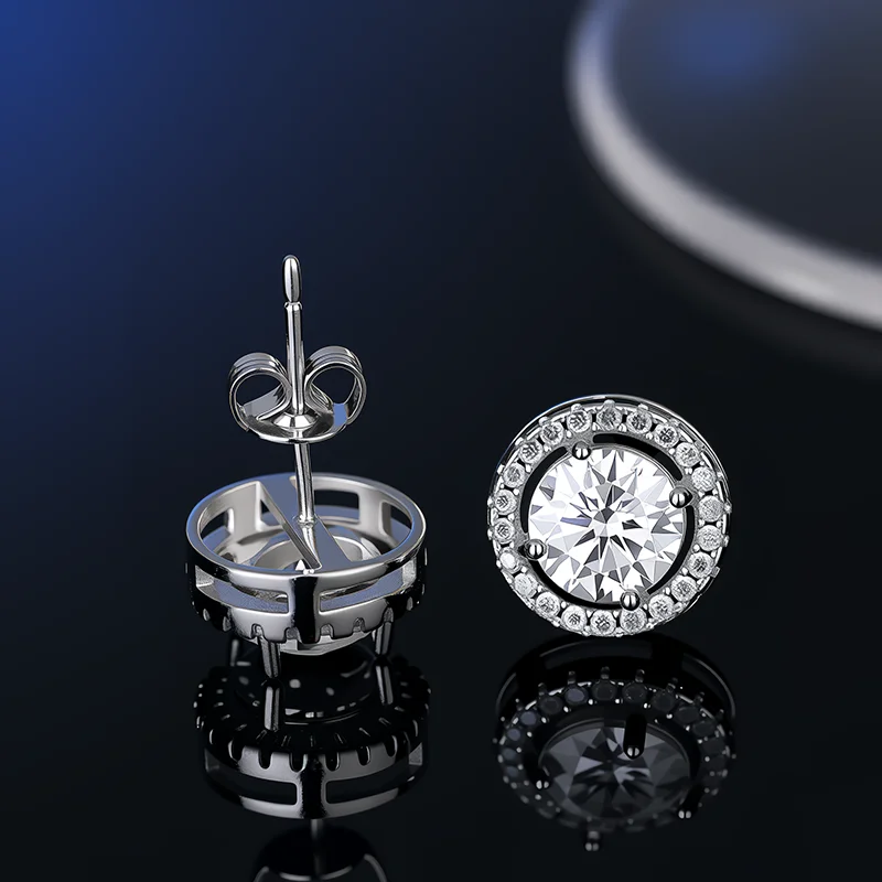 GRA Certificate 100% Moissanite Earrings for Women Pass Diamond Testing Pen Ear Studs 925 Sterling Silver Fine Jewelry